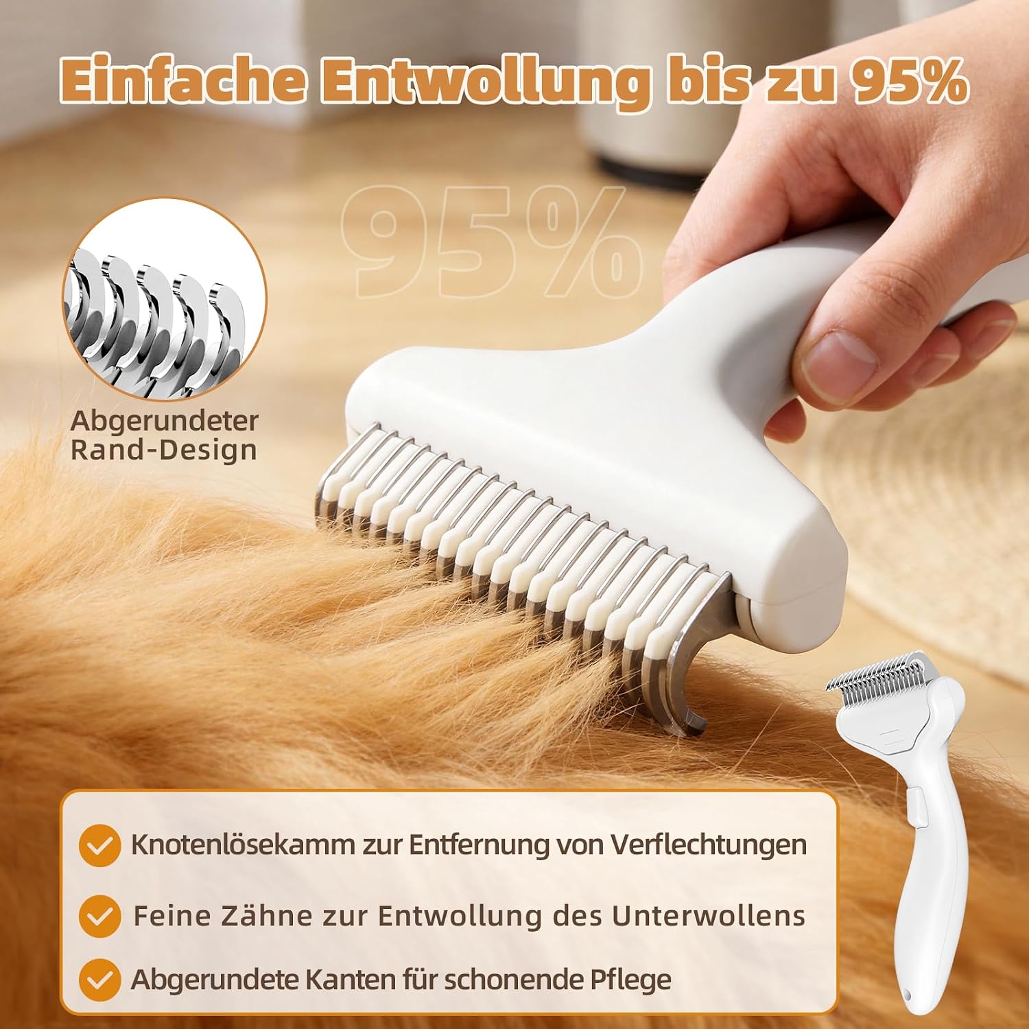 2in1 Dampfreiniger Katzenbürste Unterwollentferner USB Tierpflege