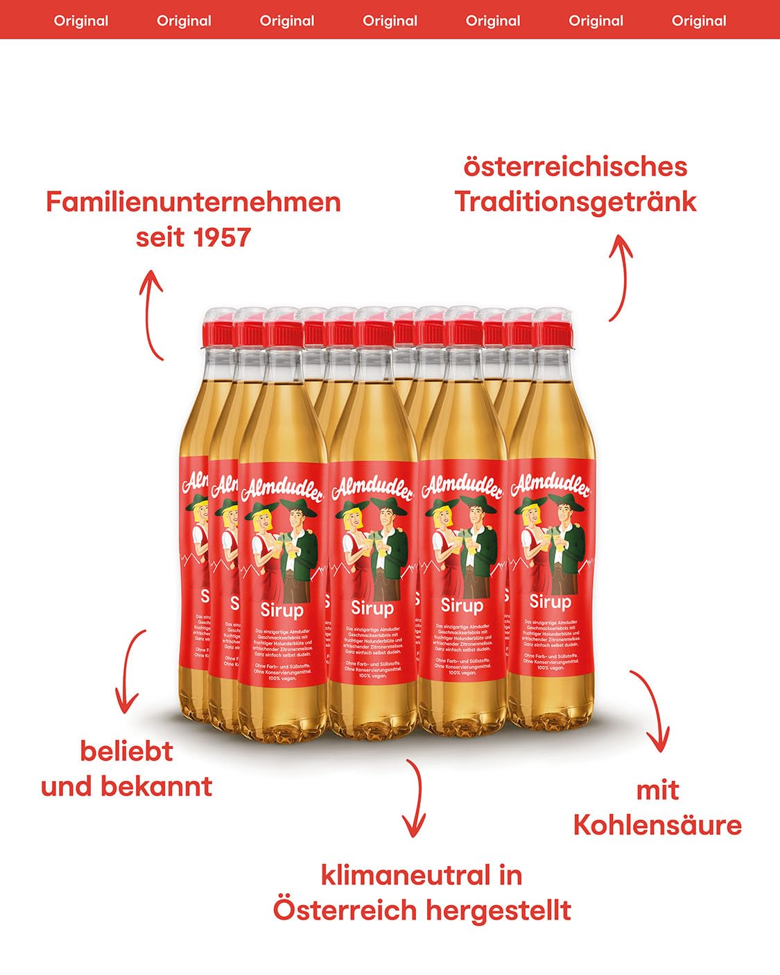 Almdudler Alpenkraeuter Sirup Flasche - Getraenkesirup