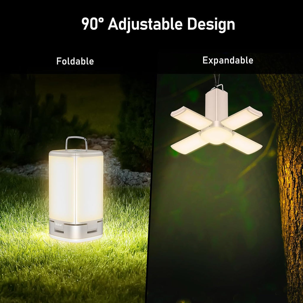 Blukar LED Campinglampe 116 LEDs USB‑C wiederaufladbar 7 Lichtmodi Zeltlampe
