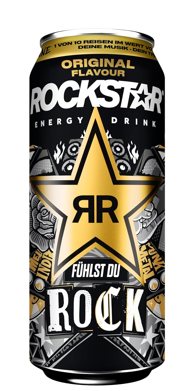 Rockstar Energy Drink Original - Koffeinhaltiges Erfrischungsgetraenk fuer den Ene