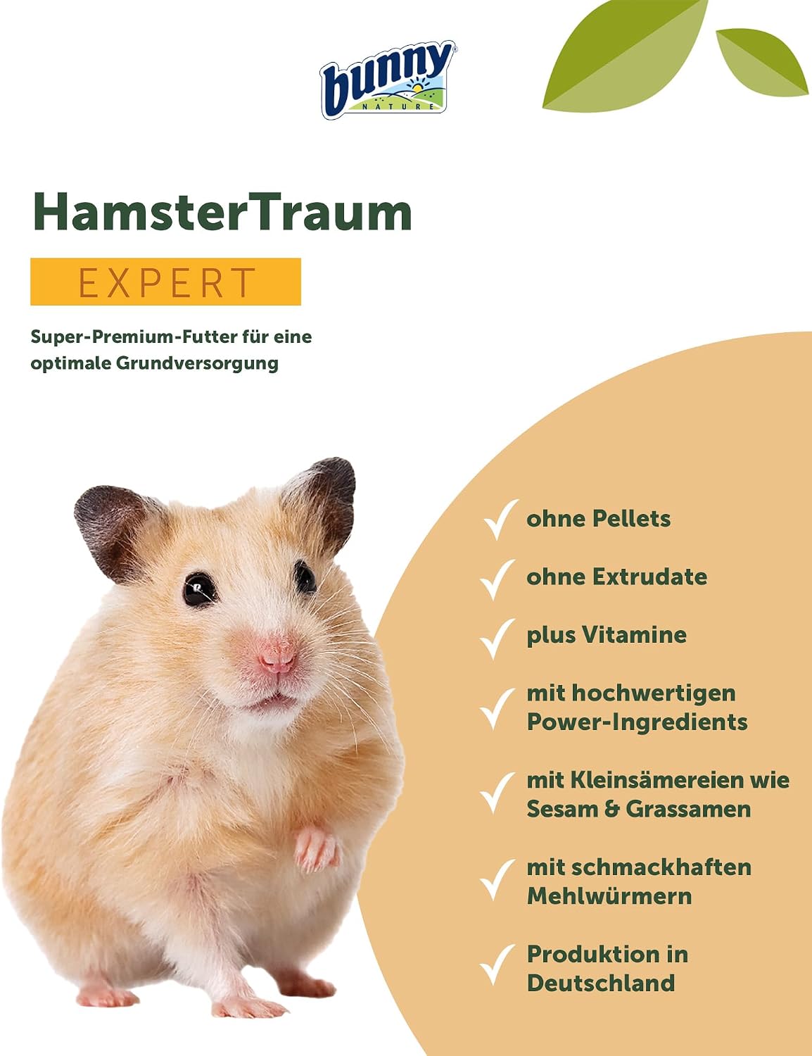 bunnyNature HamsterTraum Expert 500g Alleinfutter Hamsterfutter mit Mehlwürmern
