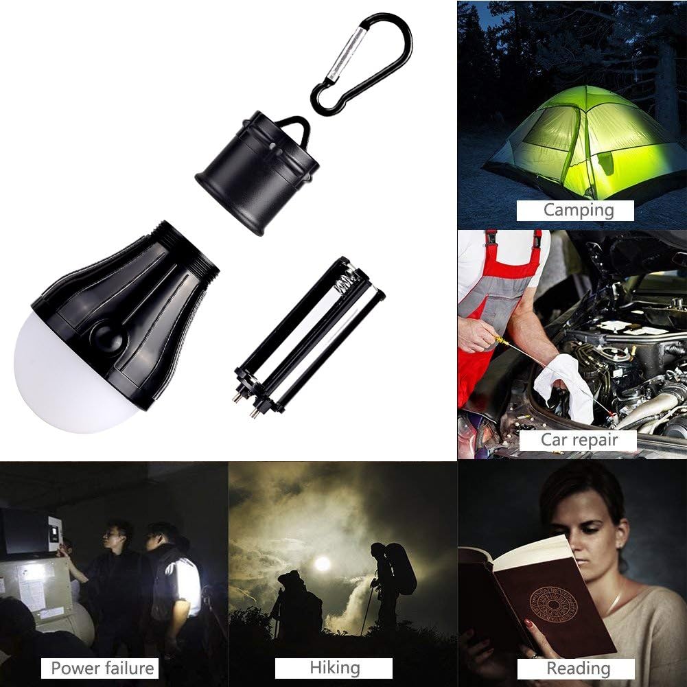 Campinglampe LED mit Karabiner 4er Set wasserdicht Zeltlampe Rucksacklampe