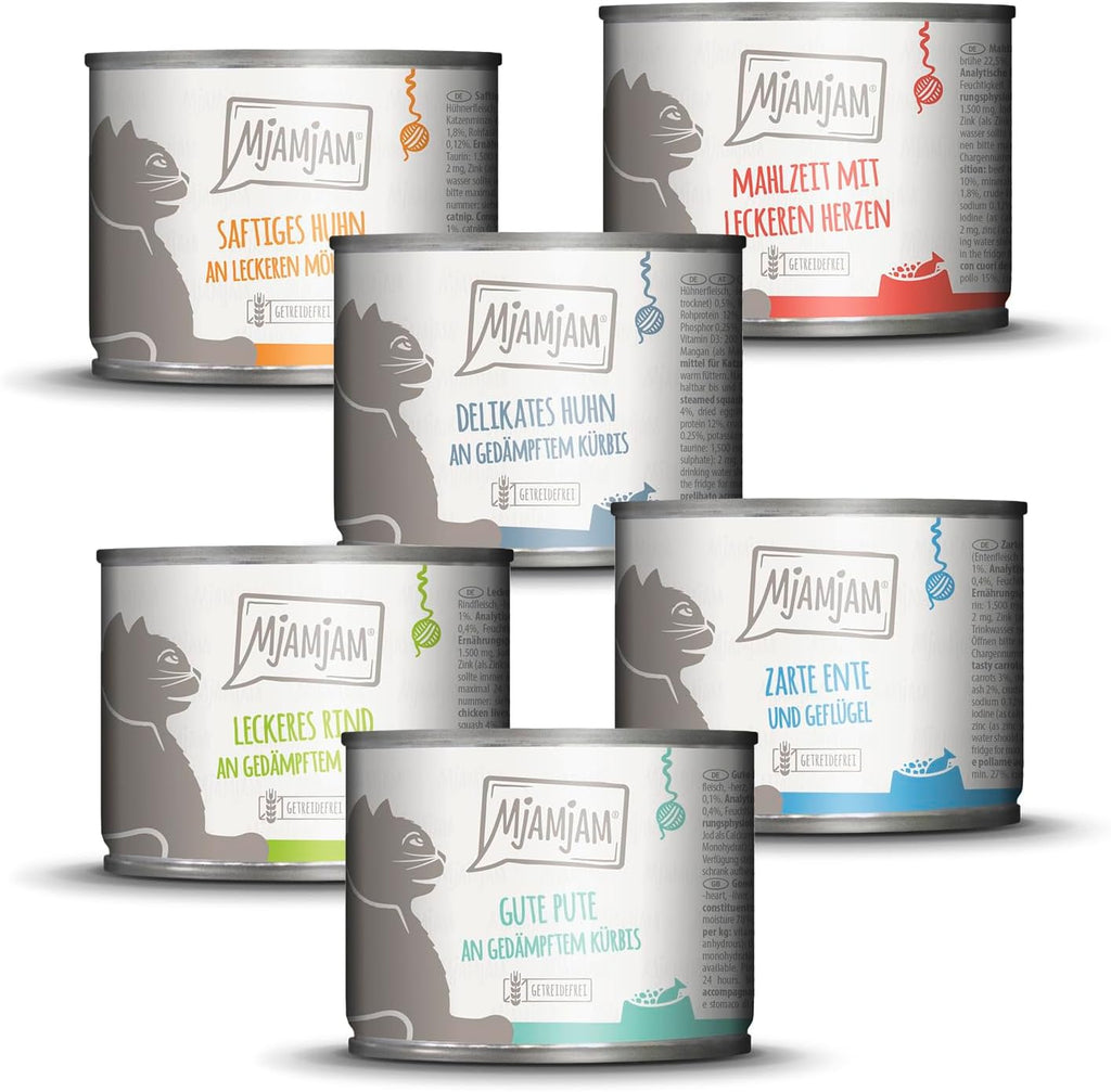 Katzen Nassfutter MjAMjAM Mixpaket III 6x200g getreidefrei mit extra Fleisch