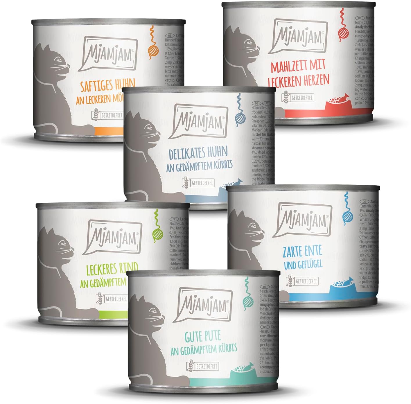 Katzen Nassfutter MjAMjAM Mixpaket III 6x200g getreidefrei mit extra Fleisch