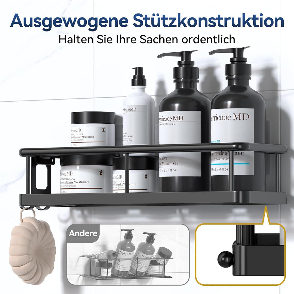 YASONIC Duschablage Schwarz zum Kleben ohne Bohren Badregal