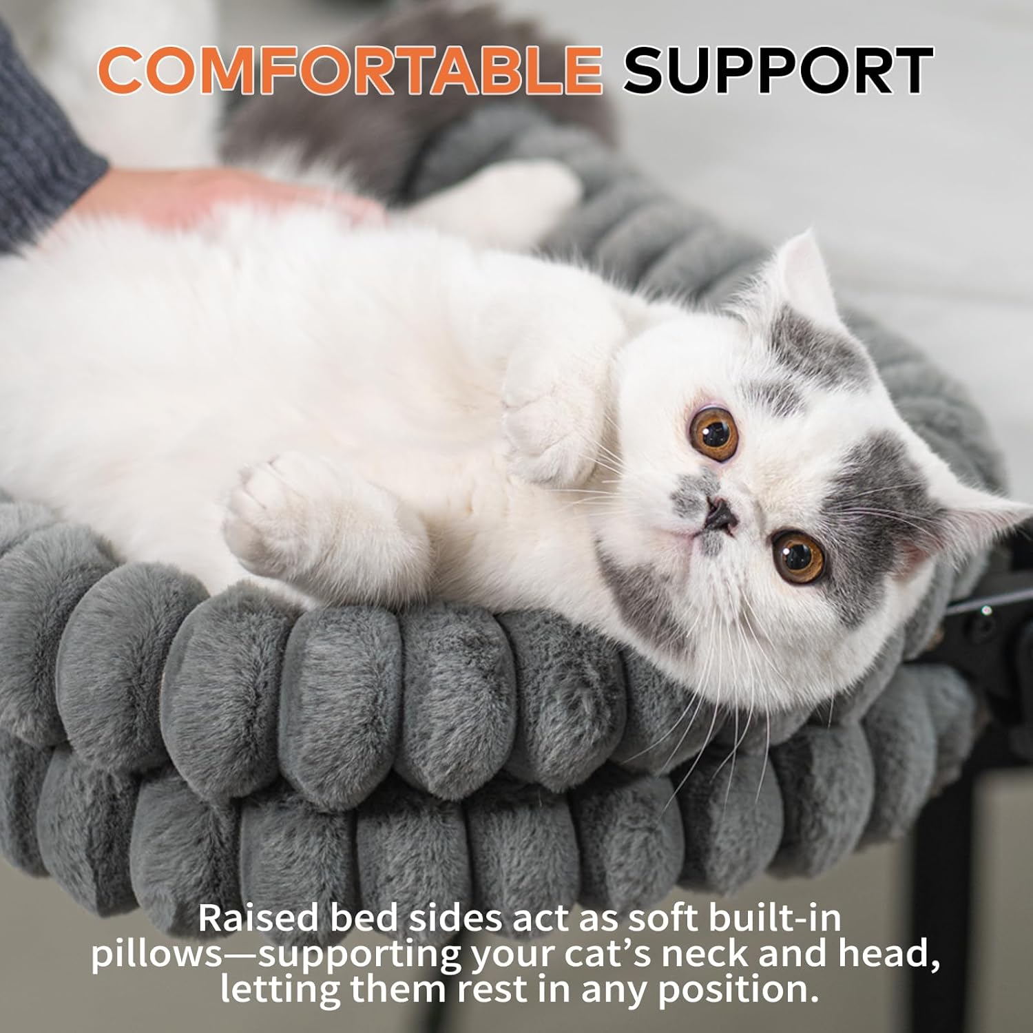 Cheerpals Katzenhaengematte klappbar mit Metallgestell grosse Liegeflaeche