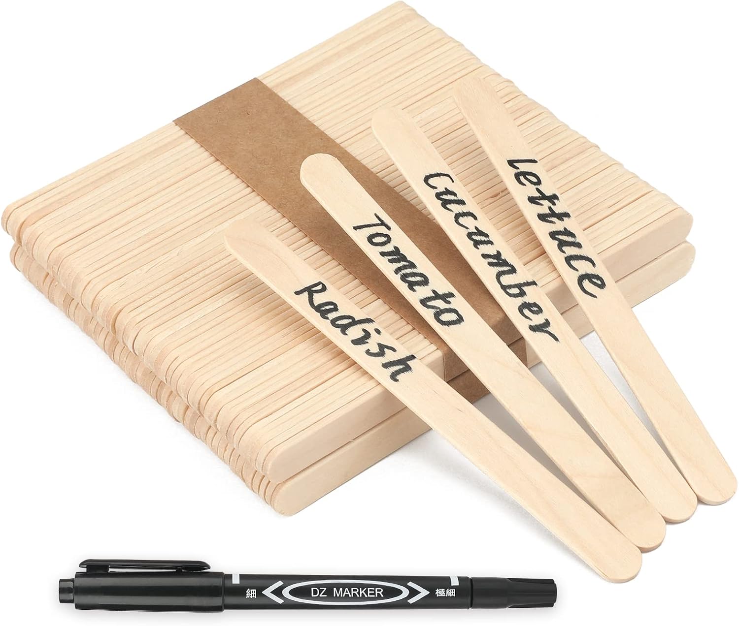 Kinglake 100 Holz-Pflanzschilder 15 cm wetterfest Garten Beet Beschriftung