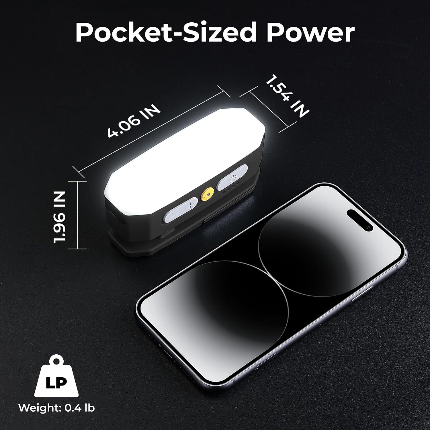 BougeRV AL01 Campinglampe 380 lm, aufladbar 3200 mAh, Sensor, Haken & Magnet