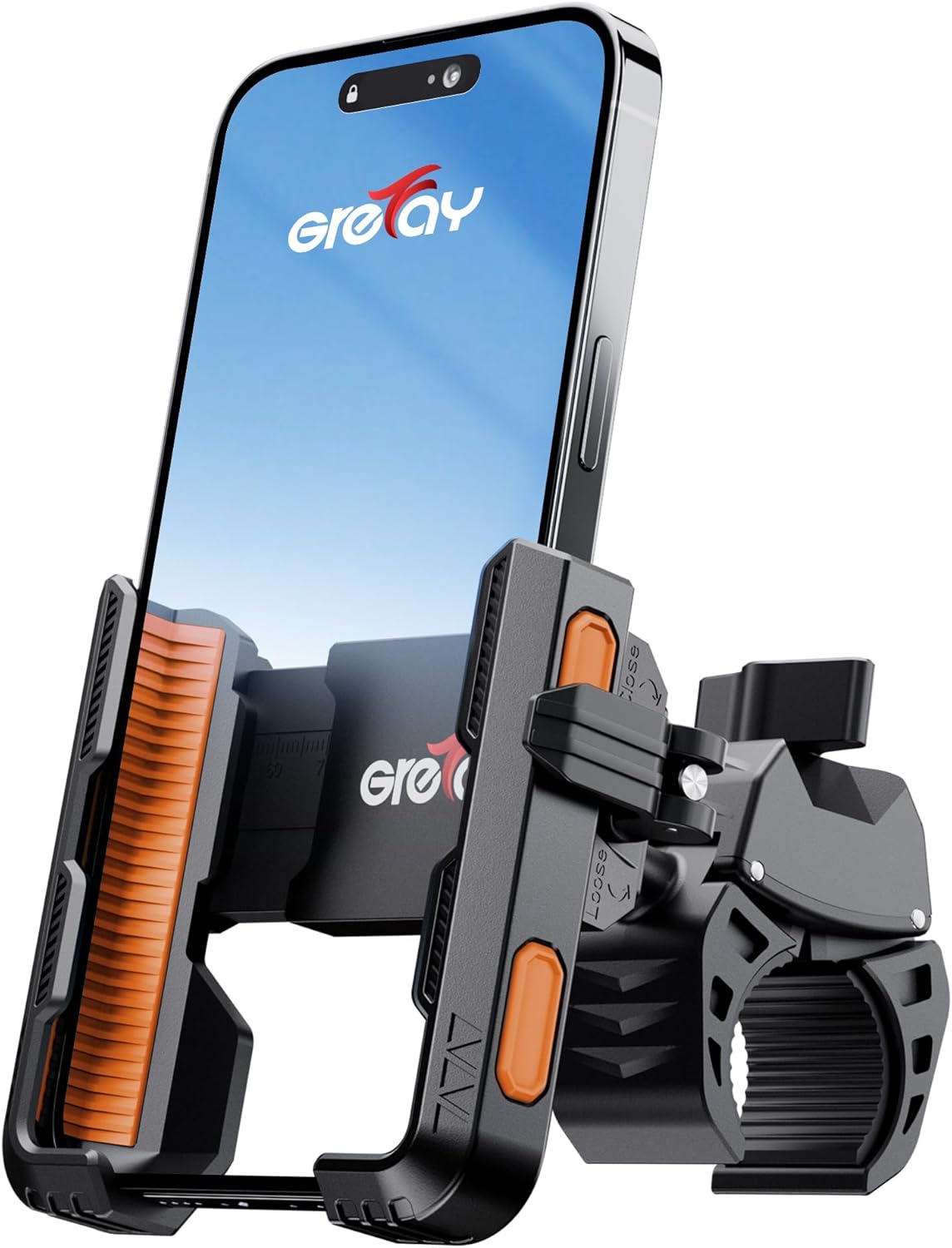 Fahrrad Handyhalterung Universal Lenkerhalter mit 1S Sperre, grau
