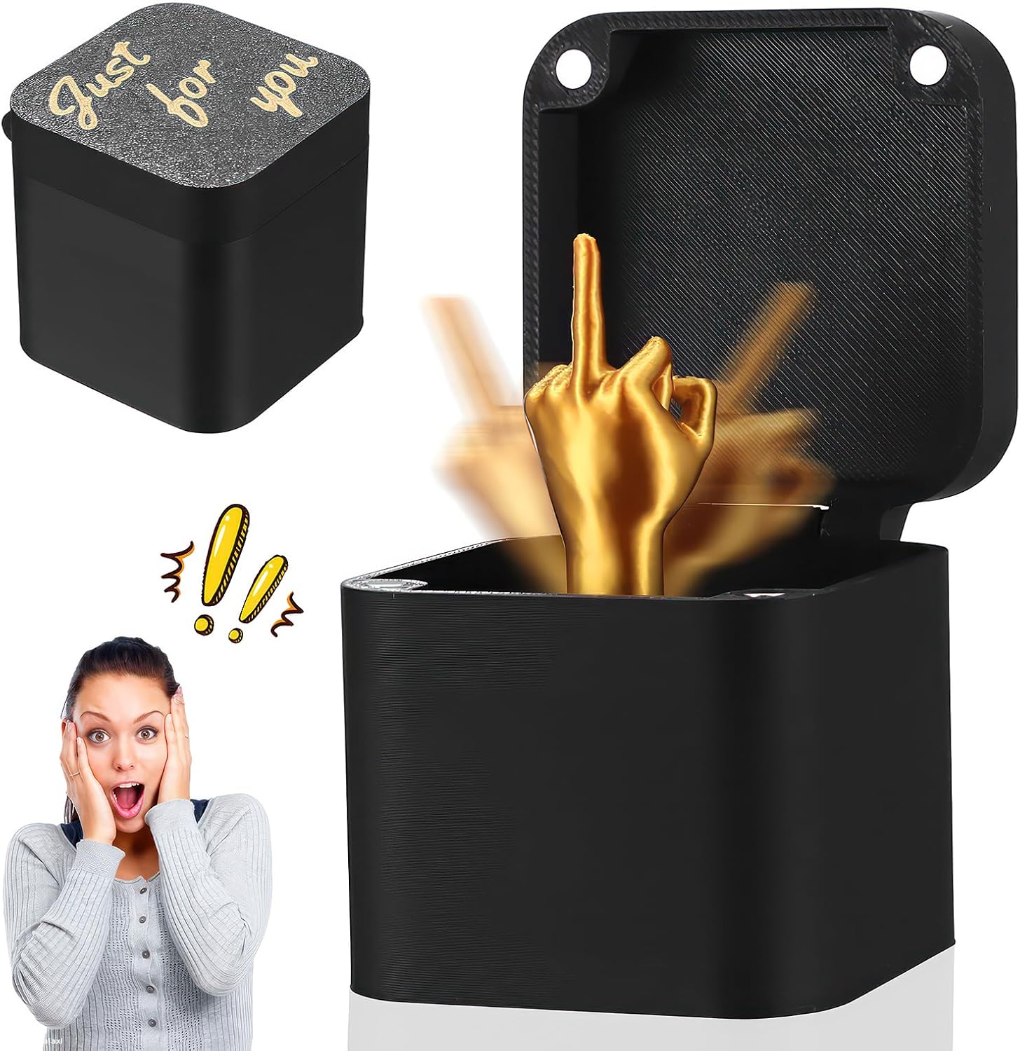 Mittelfinger Geschenkbox - lustiger Streichartikel fuer Buero und Party