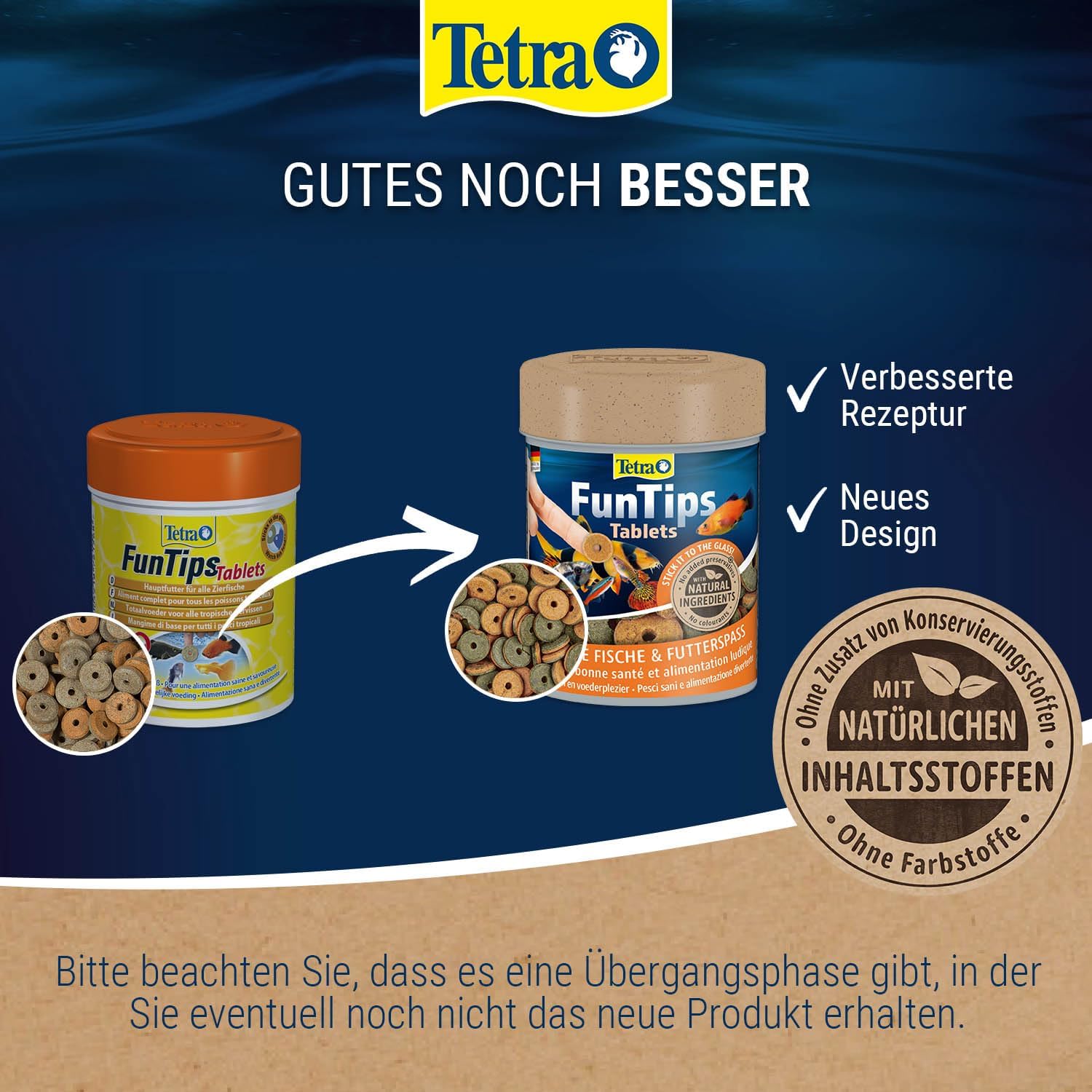 Tetra FunTips Futtertabletten fuer Aquariumscheibe - Haftfutter fuer Zierfische