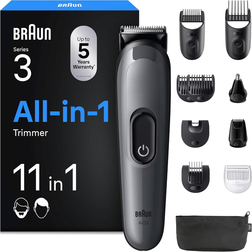 Braun Series 3 Multigroom 8in1 Bart- und Haarschneider Akku 50 Min