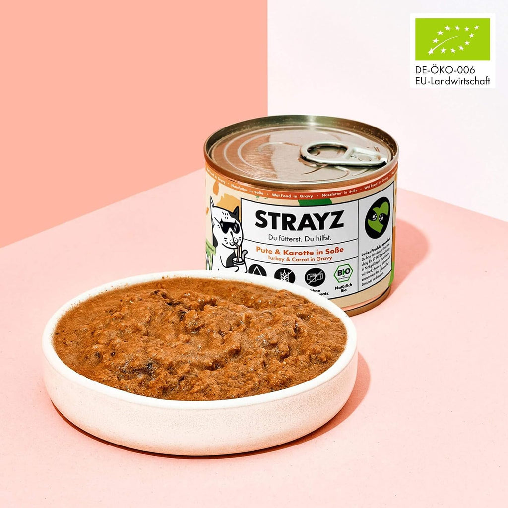 STRAYZ Nassfutter Probierpaket Katzen getreidefrei hoher Fleischanteil bio
