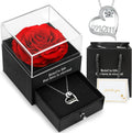 Ewige Rose Geschenkbox fuer Frauen mit I Love You Halskette Schmuckset