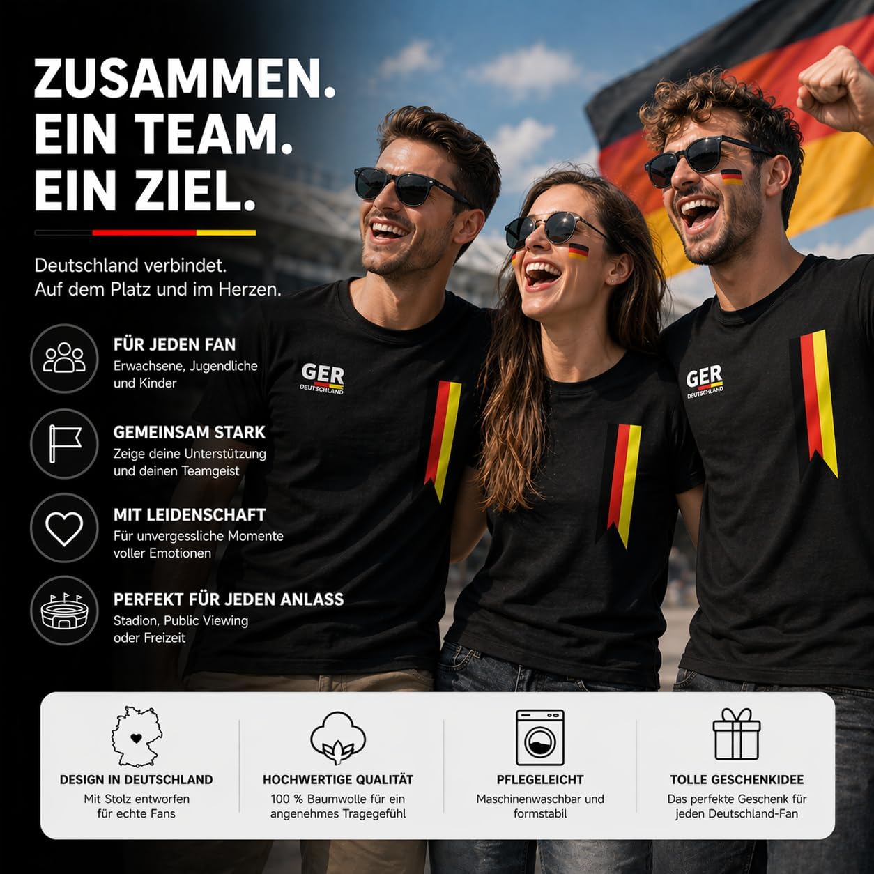 Deutschland Trikot Fussball Herren Damen Germany T-Shirt WM 2026 M-XL