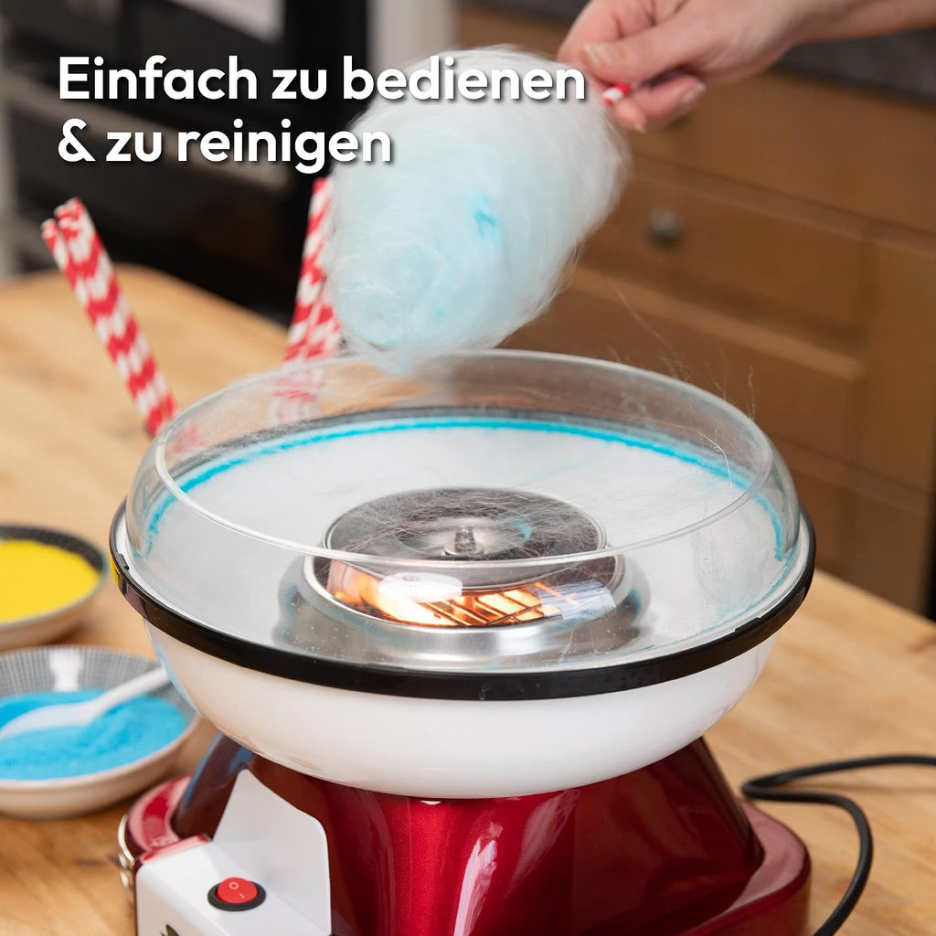 Gadgy Zuckerwattemaschine 500W Retro 22 cm Rot/Weiss fuer Zucker & Bonbons