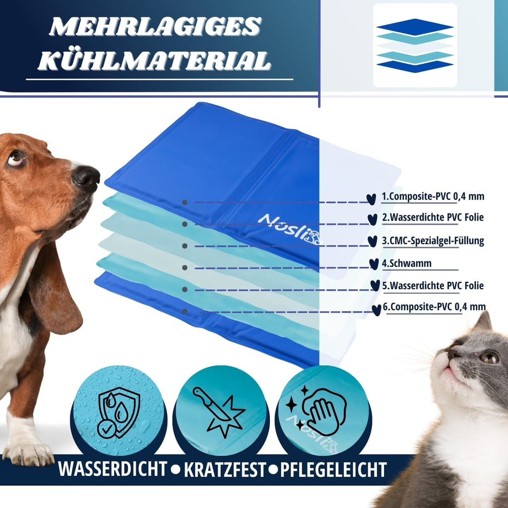 Nosli Kuehlmatte Hund Katze Mensch verschiedene Groessen selbstkuehlend Gel