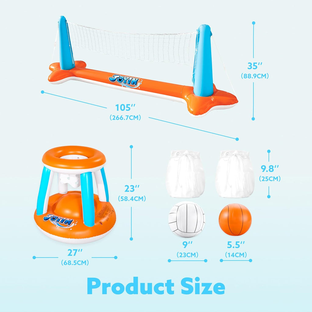 JOYIN Pool Spiel Set Volleyball Basketball Aufblasbar Kinder Erwachsene Poolspie