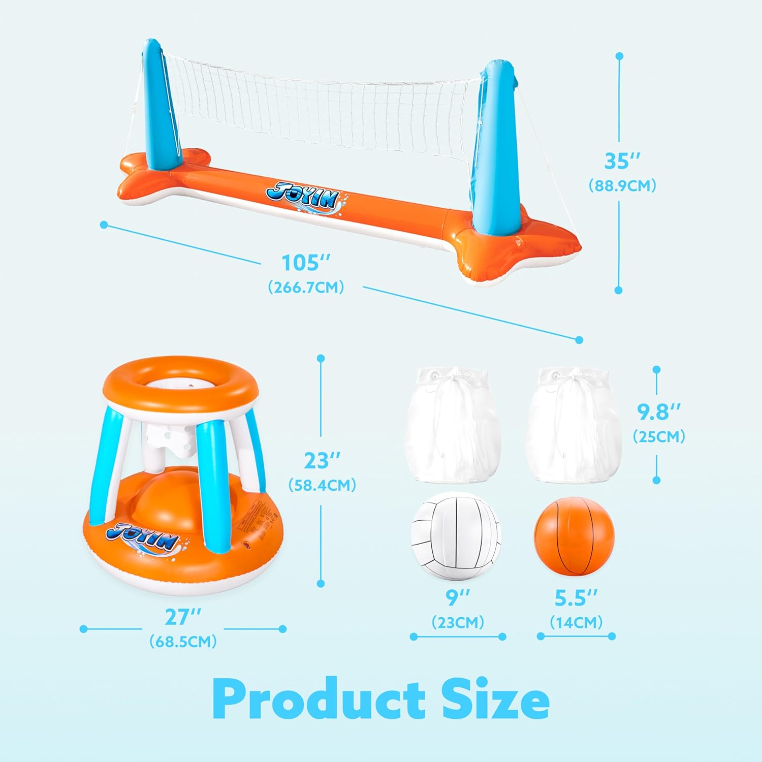 JOYIN Pool Spiel Set Volleyball Basketball Aufblasbar Kinder Erwachsene Poolspie
