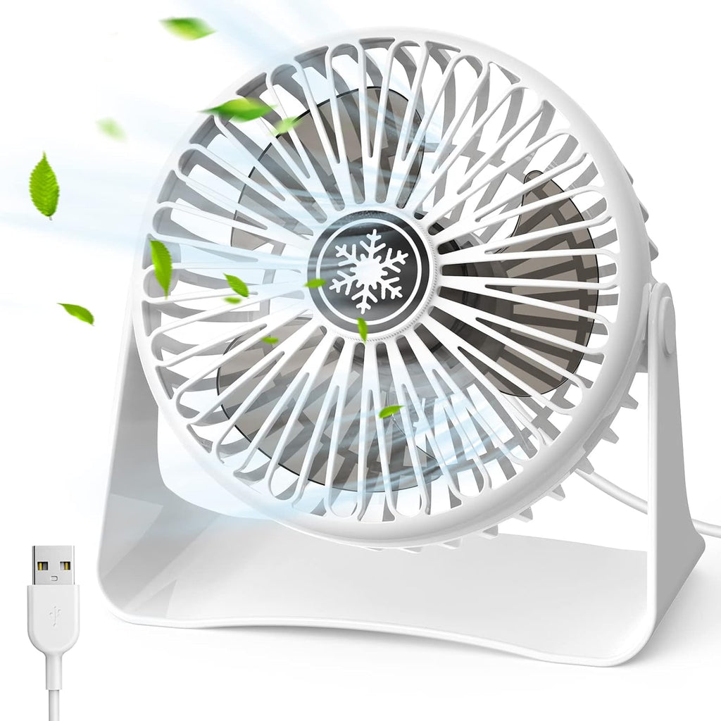 JATEKA Mini USB Tischventilator 3 Stufen 360° schwenkbar leise schwarz