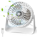 JATEKA Mini USB Tischventilator 3 Stufen 360° schwenkbar leise schwarz