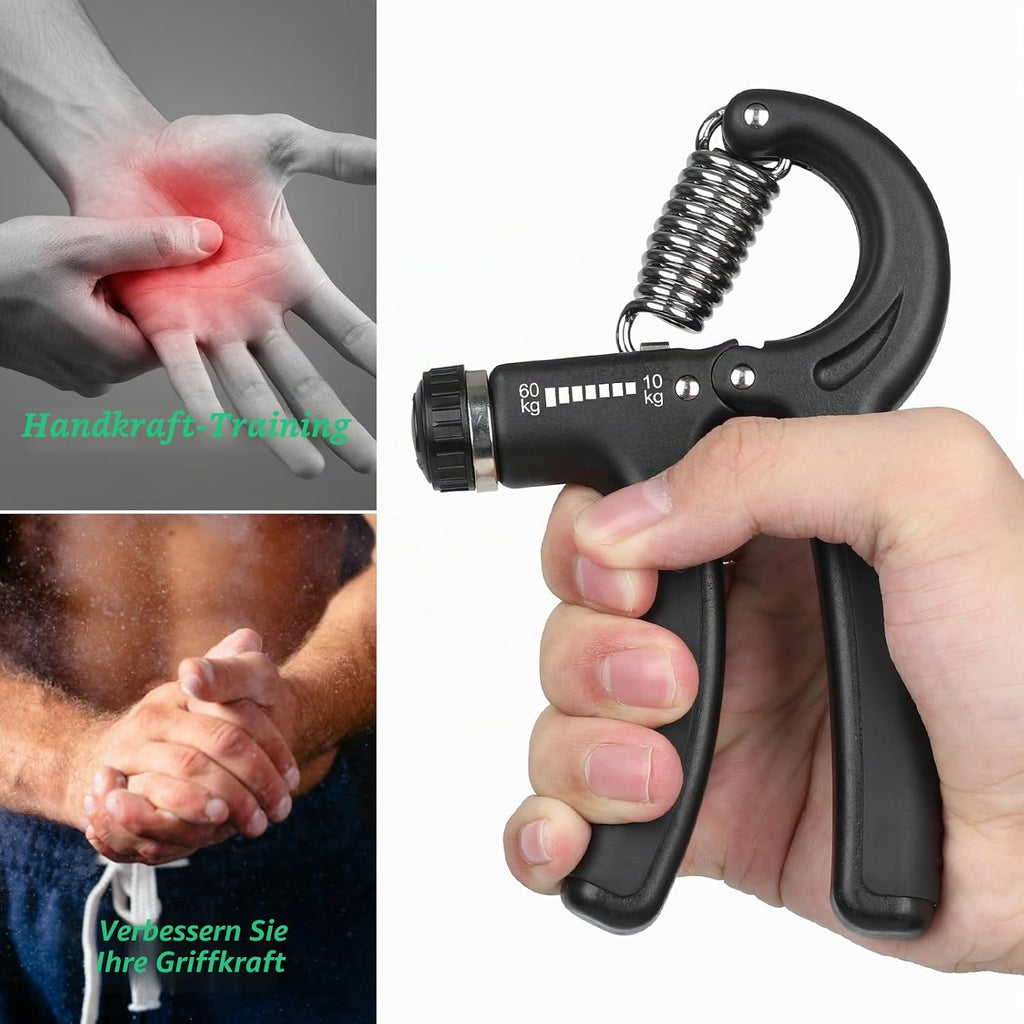Handtrainer Einstellbar 10- Griffkraft Trainer Unterarm Finger