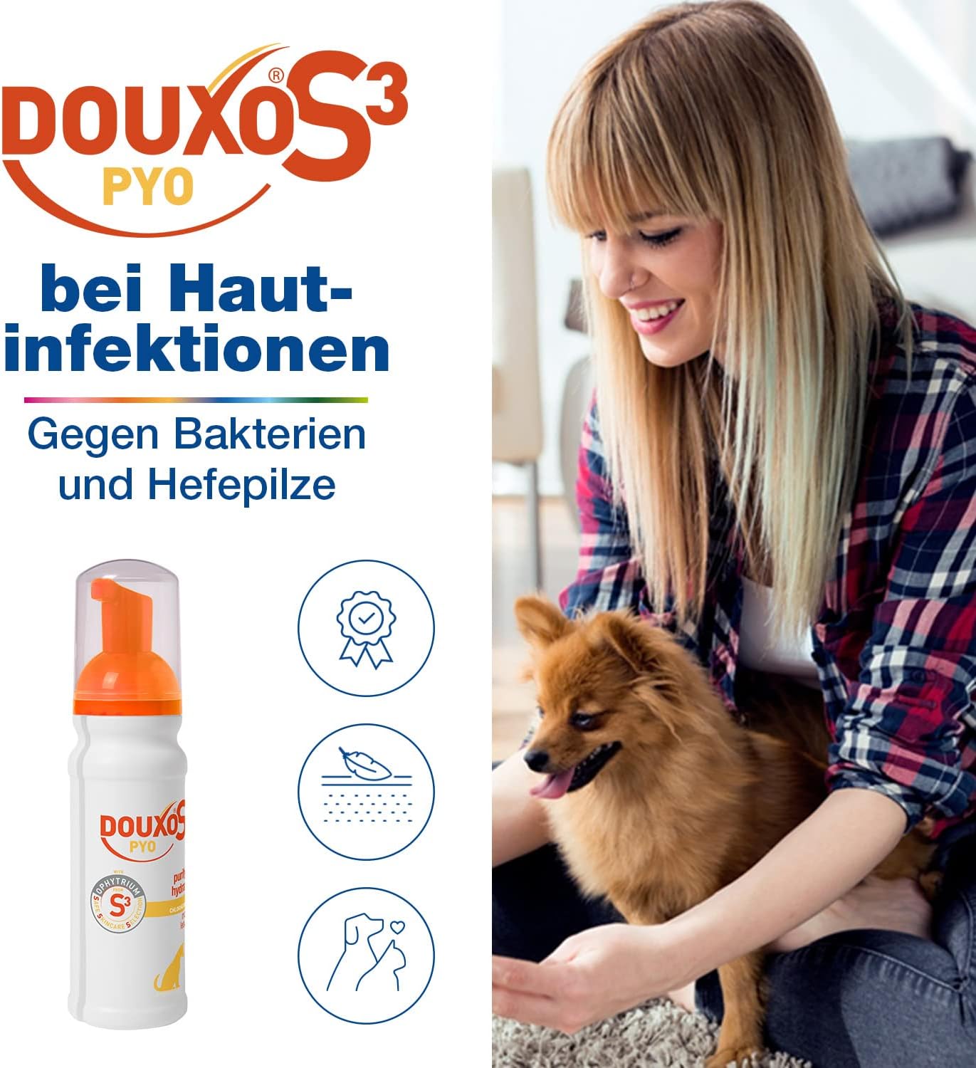 Douxo S3 Pyo Shampoo fuer Hunde und Katzen gegen Bakterien Hefepilze