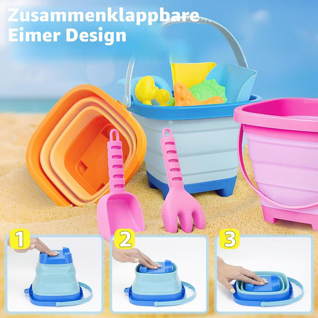 Sandspielzeug Set 14-tlg. Kinder Strandspielzeug mit Eimer Foermchen Schaufel