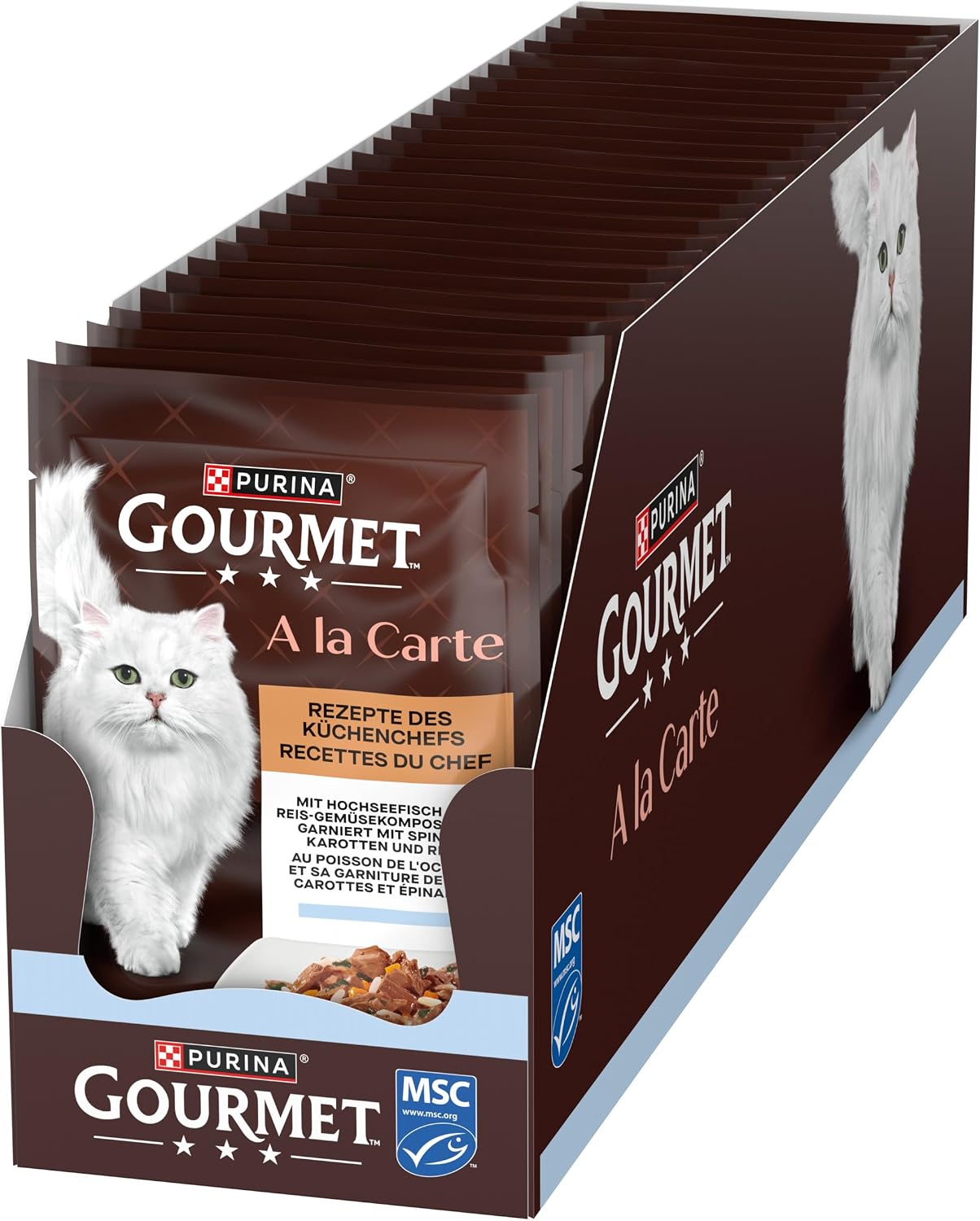 Gourmet A la Carte Nassfutter Katzen Huhn Spinat Pasta-Perlen 26x85g
