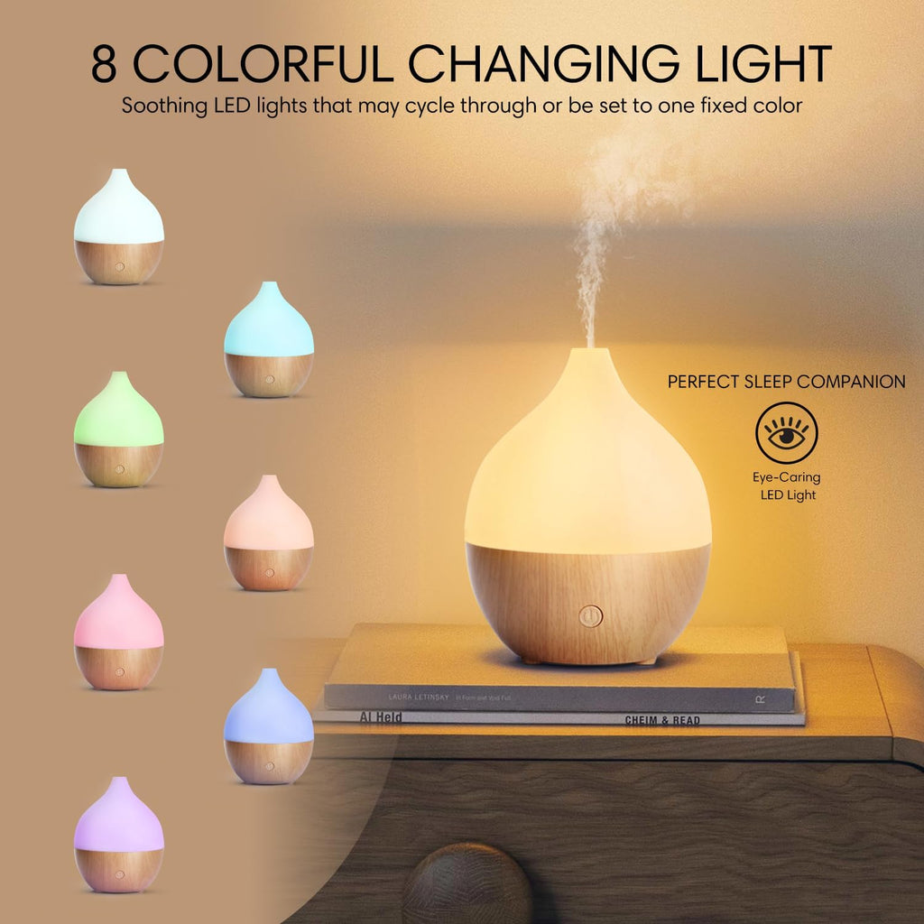 SALKING Ultraschall Aroma Diffuser LED RGB Weiss Holzoptik