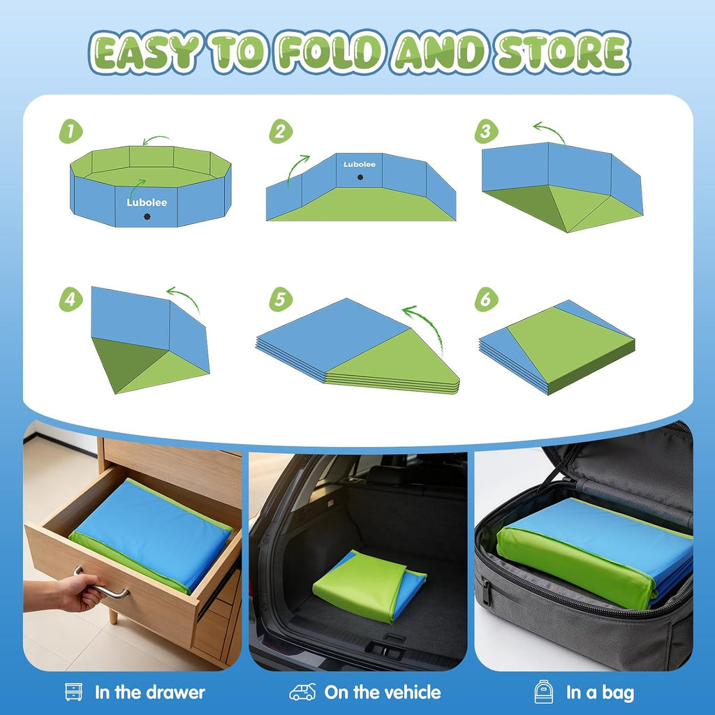 Faltbarer Hundepool 120 x 30 cm aus verdicktem PVC mit rutschfester Oberflaeche