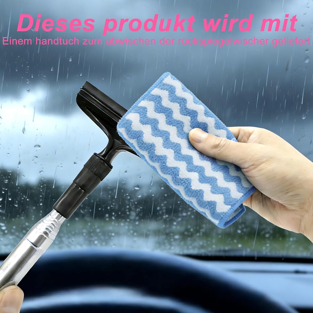 2er Set Teleskop-Fensterabzieher Auto mit Mikrofasertuch Scheibenreiniger