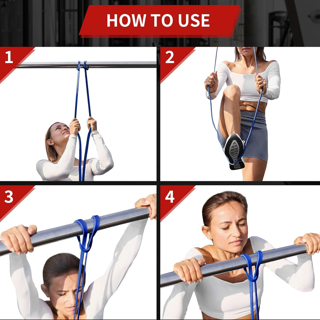 Widerstandsband Set 3 Stufen mit Tueranker und Tasche fuer Fitness Yoga Pilates