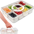 Snackbox 8 Faecher mit Deckel und Griff Serviertablett Picknick