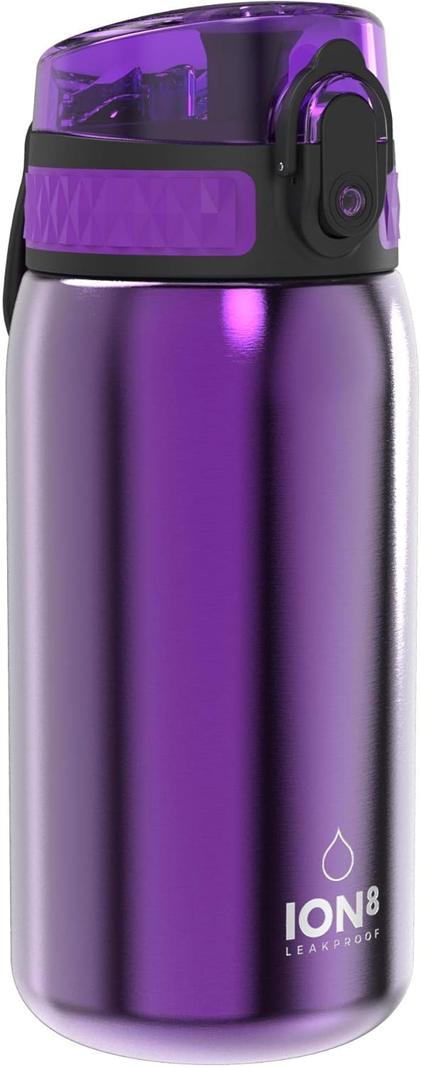 Ion8 Kinder Trinkflasche Edelstahl auslaufsicher Einhand Klappdeckel