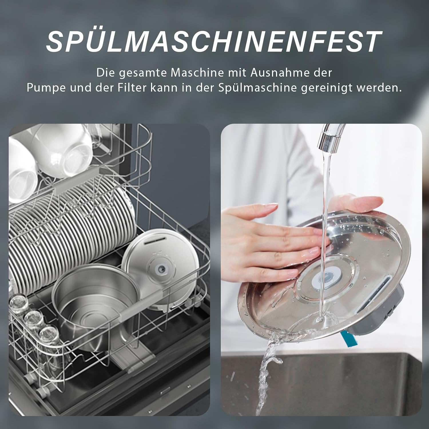 DOOOB Katzentrinkbrunnen Edelstahl 3,2L leise mit Filter und Schwamm