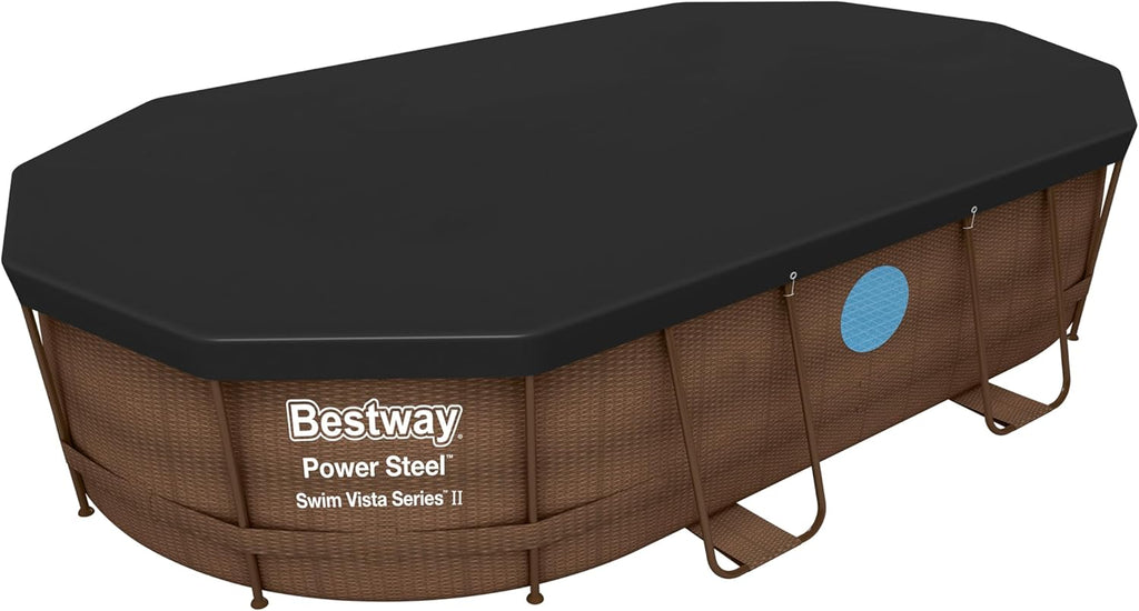 Bestway Abdeckplane PVC Oval 427 x 250 cm schwarz