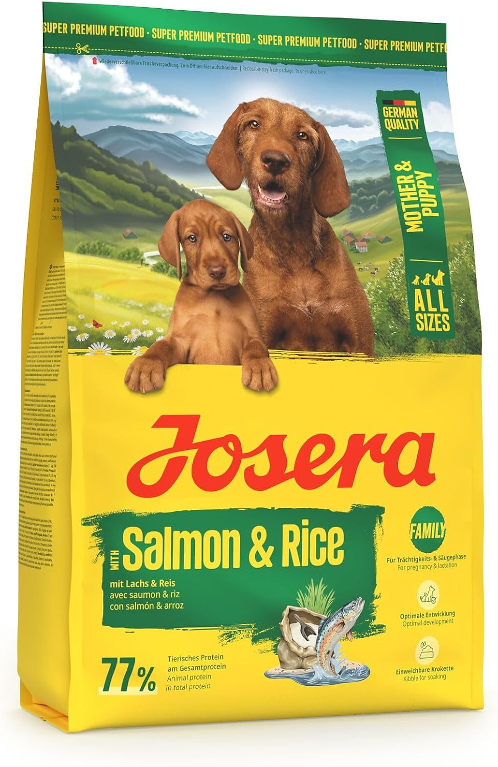 Josera Family Plus Trockenfutter Lachs & Gefluegel fuer Welpen & Mutterhuendin