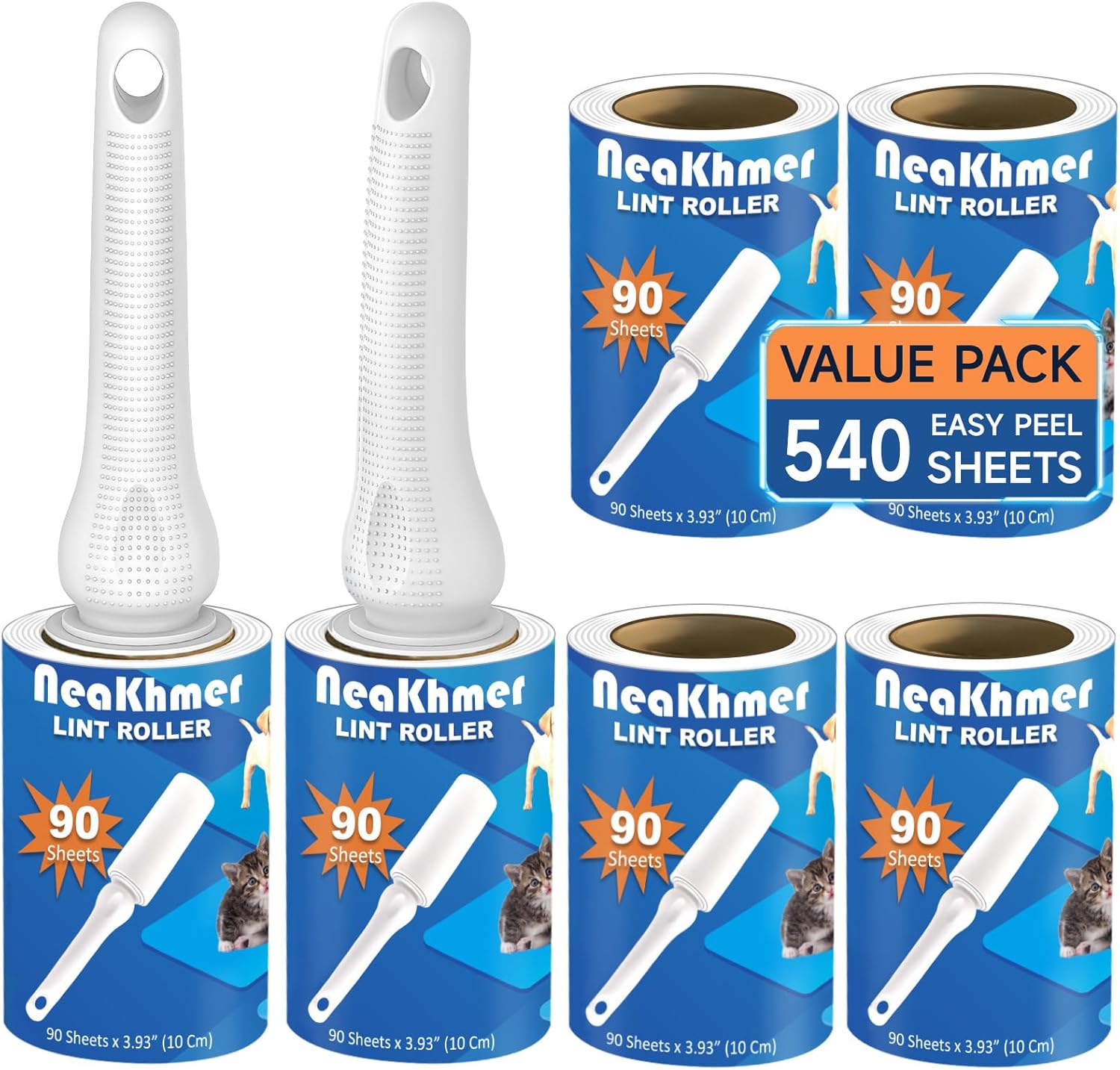 Fusselroller Tierhaare 540 Blatt extra klebend Tragbarer Fusselentferner