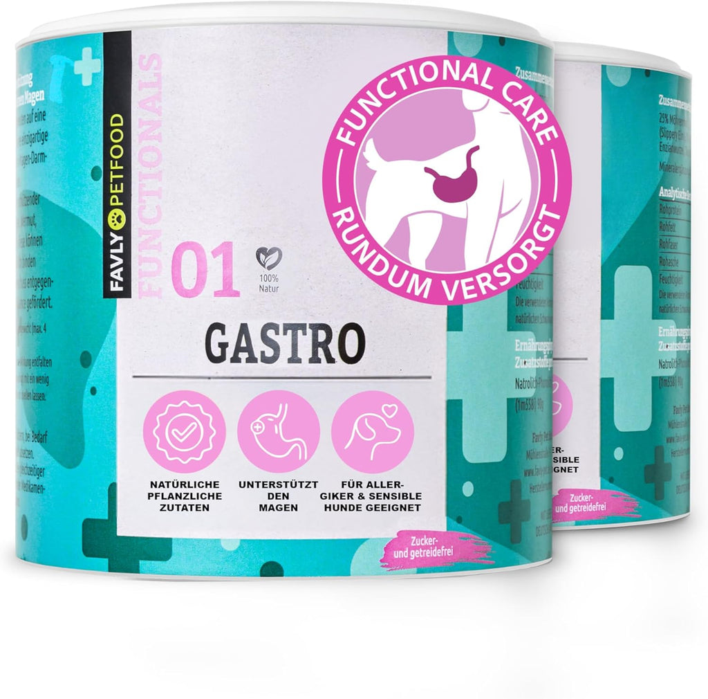 FAVLY Pulver Magen-Darm fuer Hunde - getreidefreies Ergaenzungsfutter, Rotulm