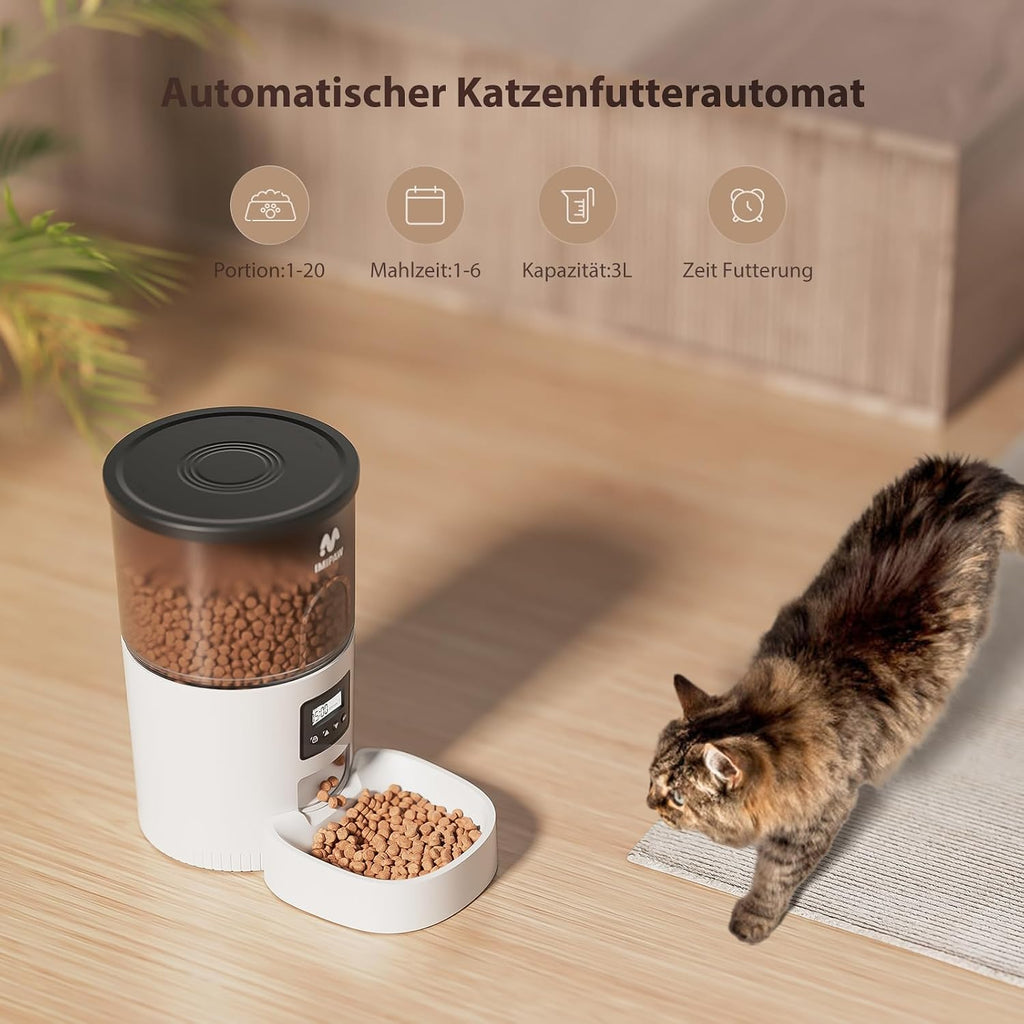 IMIPAW Futterautomat Katze, WiFi, APP-Steuerung, Mahlzeiten