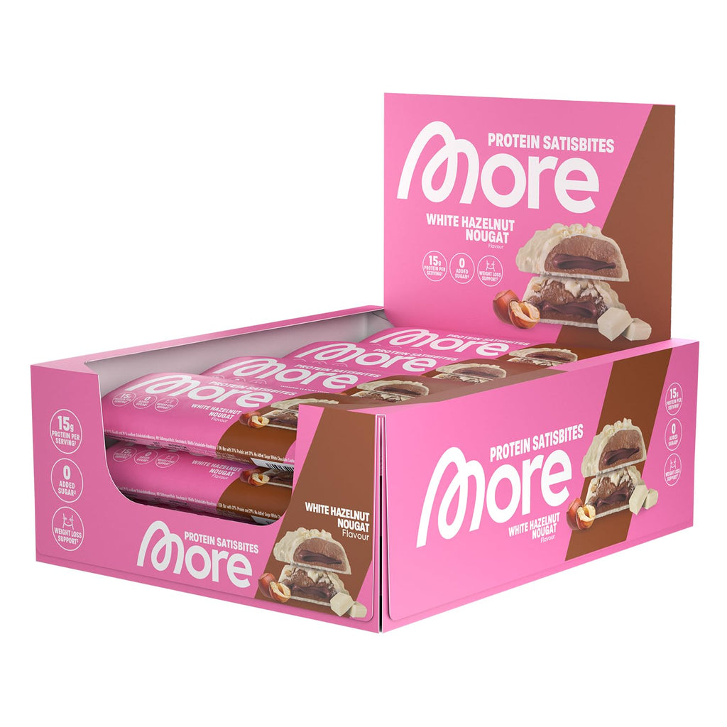 MORE Protein Satisbites 12er Box 12x25g White Chocolate Strawberry Cream verschi