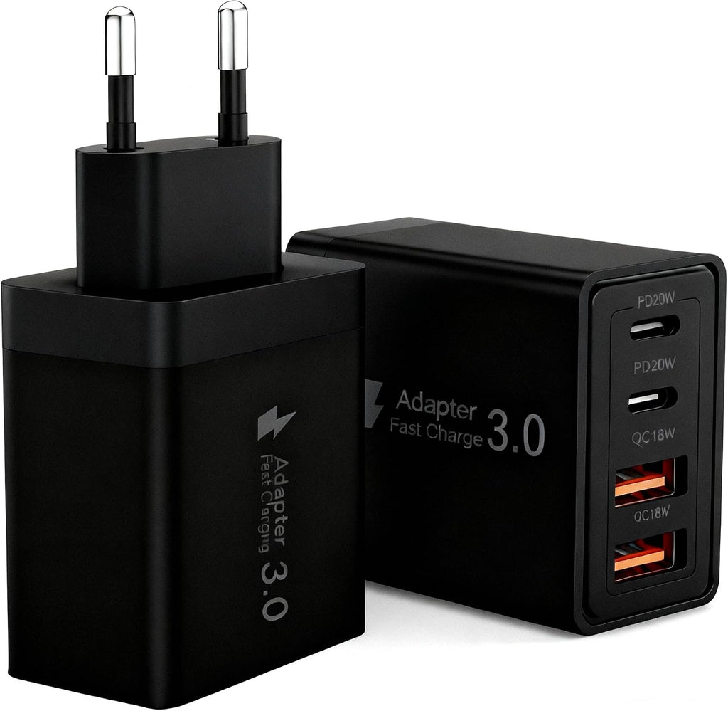 45W USB C Ladegeraet 4 Port Schnellladegeraet mit USB A und USB C