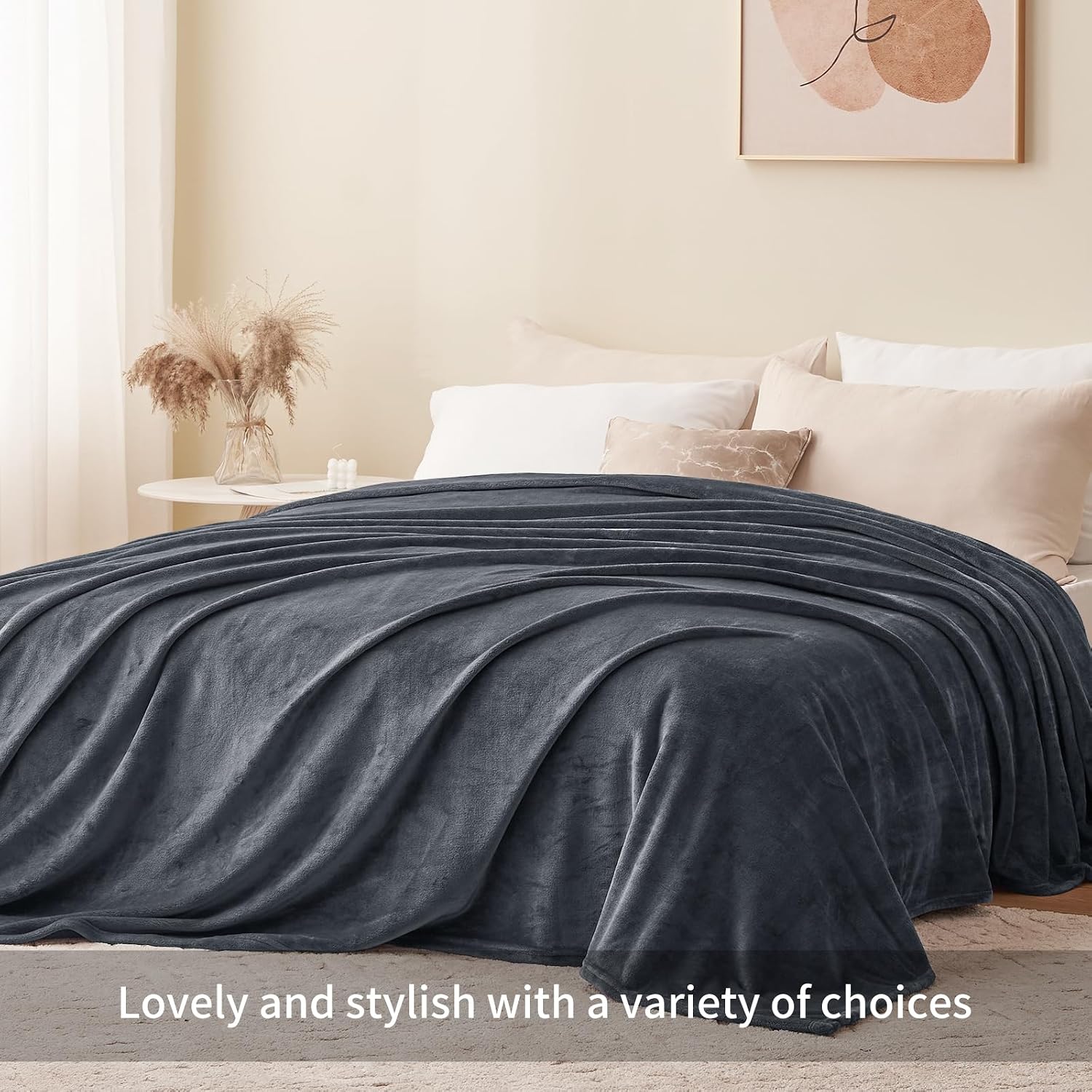 Aisbo Kuscheldecke 150×200 cm Flauschig Fleecedecke Grau 150cm-270cm