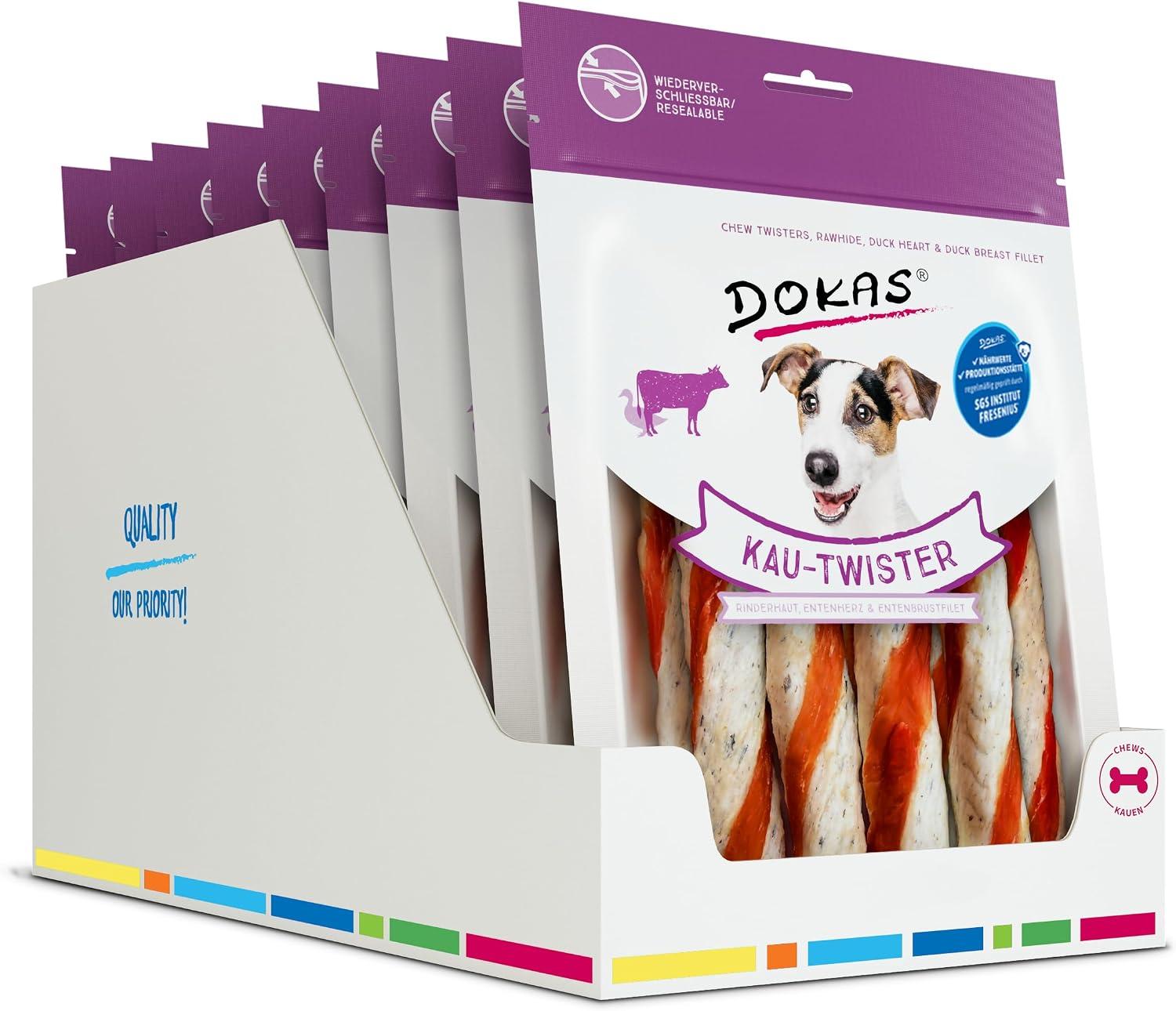 DOKAS Getreidefreie Kausnacks für Hunde 200 g Belohnung Leckerli
