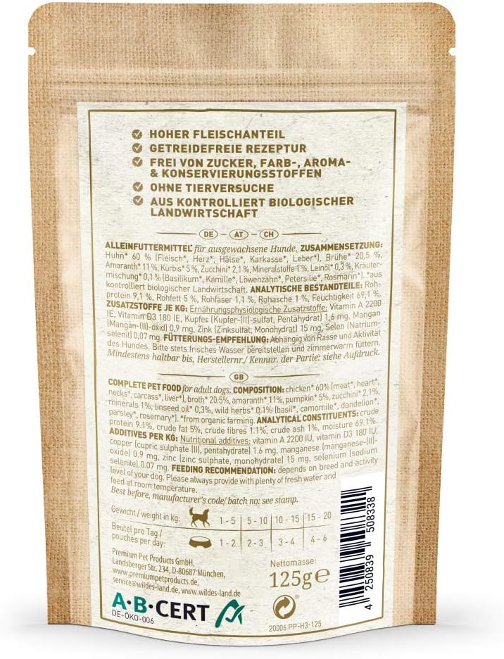 WILDES LAND Ente Nassfutter 12x400g verschiedene Sorten getreidefrei