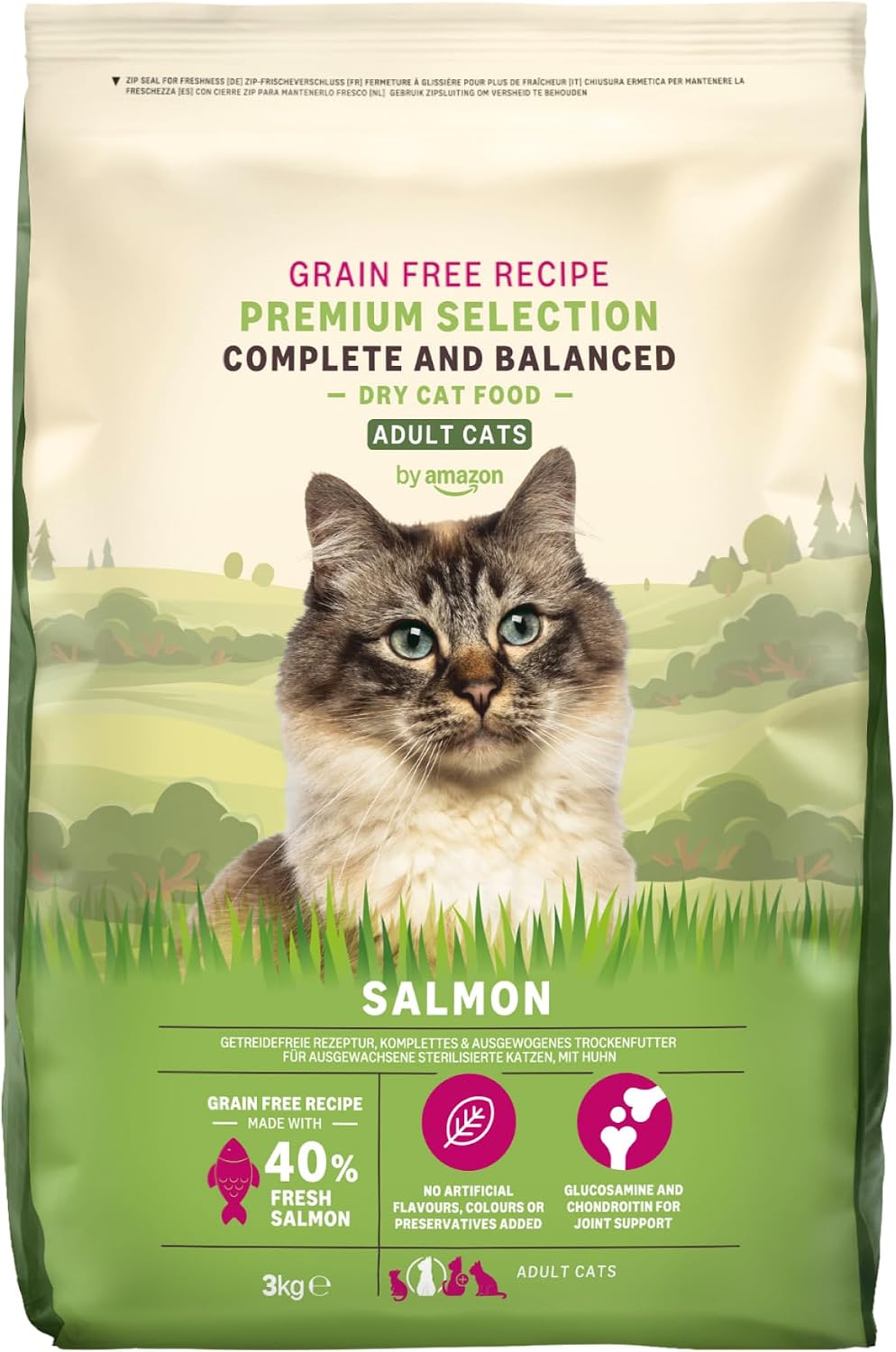 Katzenfutter trocken Adult frischer Lachs 3 kg getreidefrei