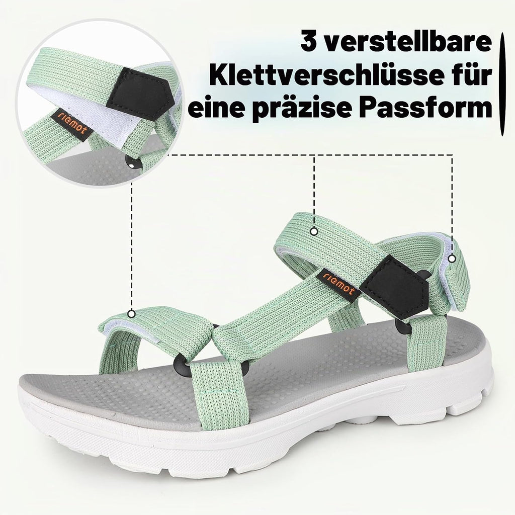 riemot Damen Trekkingsandalen Sommer Outdoor Bequeme Sportsandalen