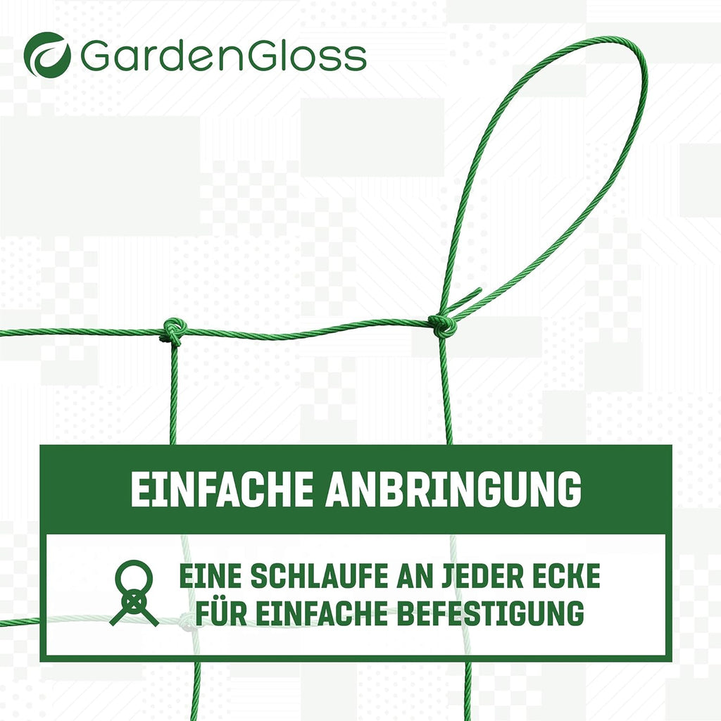 GardenGloss Ranknetz 2m x 2,5m fuer Gurken Tomaten Kletterpflanzen 2m