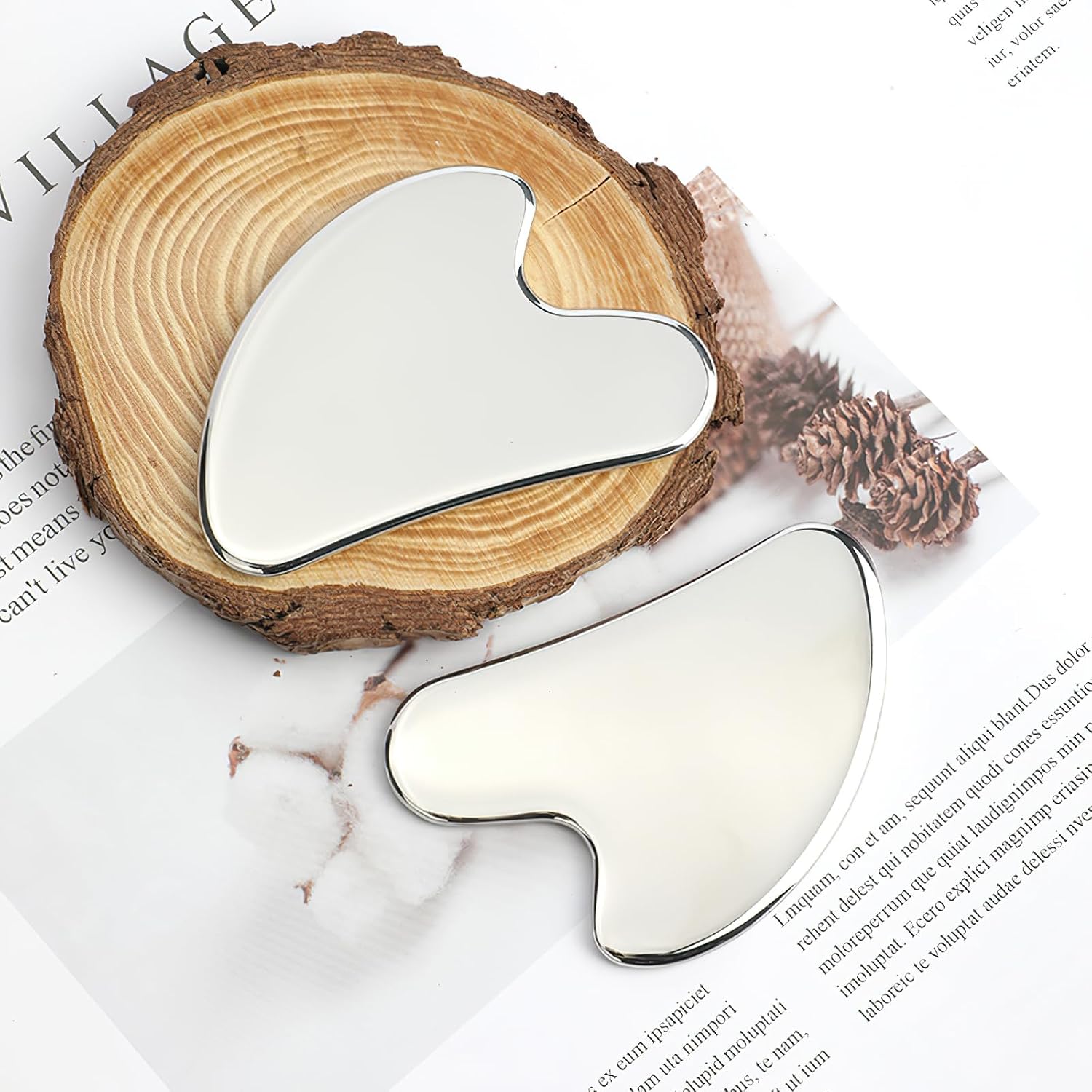 Gua Sha Edelstahl Massagegeraet Gesicht Lymphdrainage Koerper